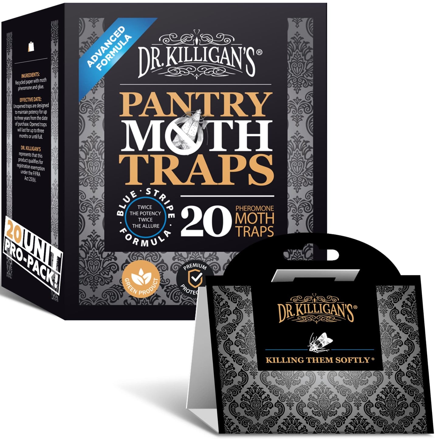 Dr. Killigan's Pantry Moth Traps with Pheromones Prime, 6 Pack, Blue