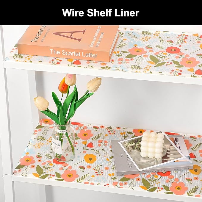 Cooyes Shelf Liner – Premium Non-Adhesive Cabinet & Drawer Liner for Kitchen – Waterproof Shelf Paper with Modern Pattern – Durable EVA Cabinet Mat – Easy to Cut （12" W x 120" L）