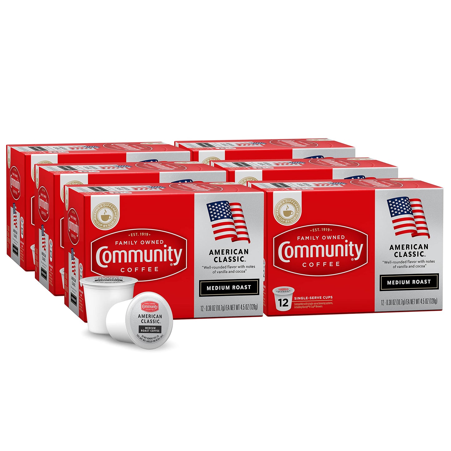 Community Coffee Grandma's Sugar Cookie Keurig K-Cup Pods, Limited Edition Holiday Flavor, Natural Ingredients, 10 Count (Pack of 6)