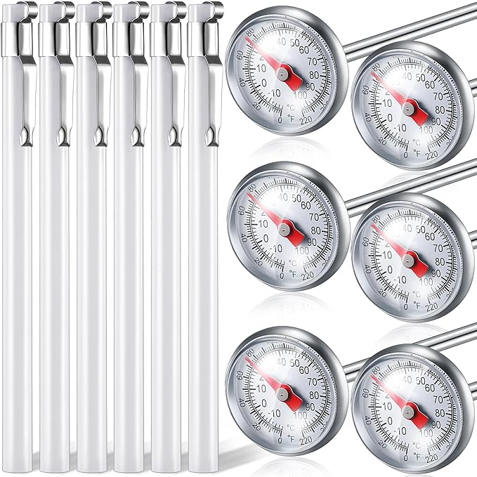 Xuhal 12 Pcs Stainless Steel Kitchen Dial Thermometer 5",Black
