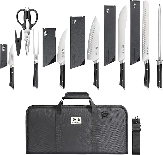 Cangshan HELENA Series German Steel Forged BBQ Knife Set (White, 8-Piece In-Drawer Set)