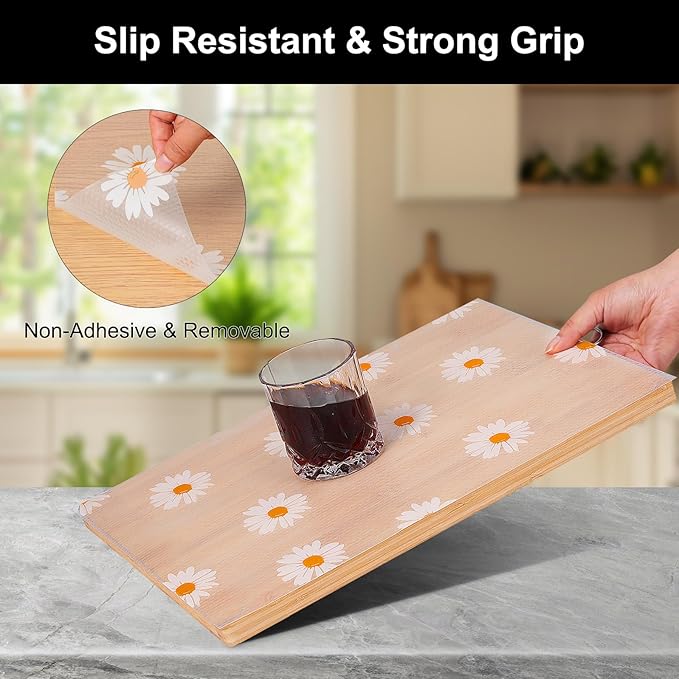 Cooyes Shelf Liner – Premium Non-Adhesive Cabinet & Drawer Liner for Kitchen – Waterproof Shelf Paper with Modern Pattern – Durable EVA Cabinet Mat – Easy to Cut （24" W x 360" L）