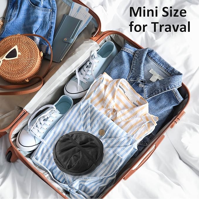 TECHMILLY Collapsible Mesh Pop Up Laundry Hamper with Sturdy Handles and Side Pocket - Portable Foldable Clothes Baskets for Dorm, Bathroom & Travel Storage (Black, 3 Packs)