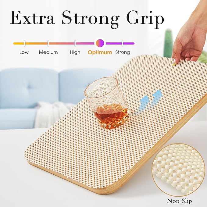Beautysaid Shelf and Drawer Liner for Kitchen Cabinet, Non Adhesive Non Slip Shelf Paper Thickened for Dresser Pantry Shelve Bathroom Protector Liner Breathable Mat(Cream White Weave,12 in x 10 FT)
