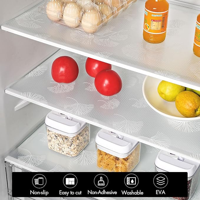 Cooyes Shelf Liner, Non Adhesive Drawer and Cabinet Liner, EVA Washable Oil-Proof Shelf Paper for Kitchen Cabinets, Refrigerator, Storage, Desks with Modern Pattern（23.6" W x 236" L）