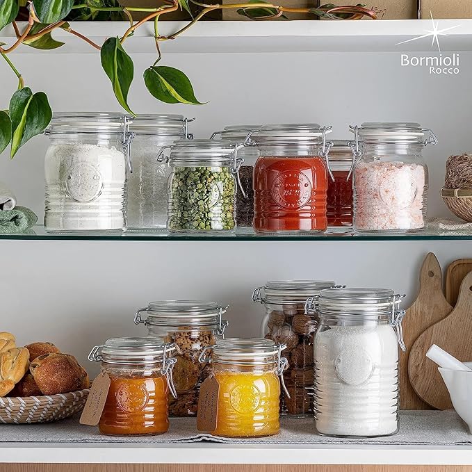 Bormioli Rocco Officina 1825 Jar with Swing Top - Clear, Set of 3