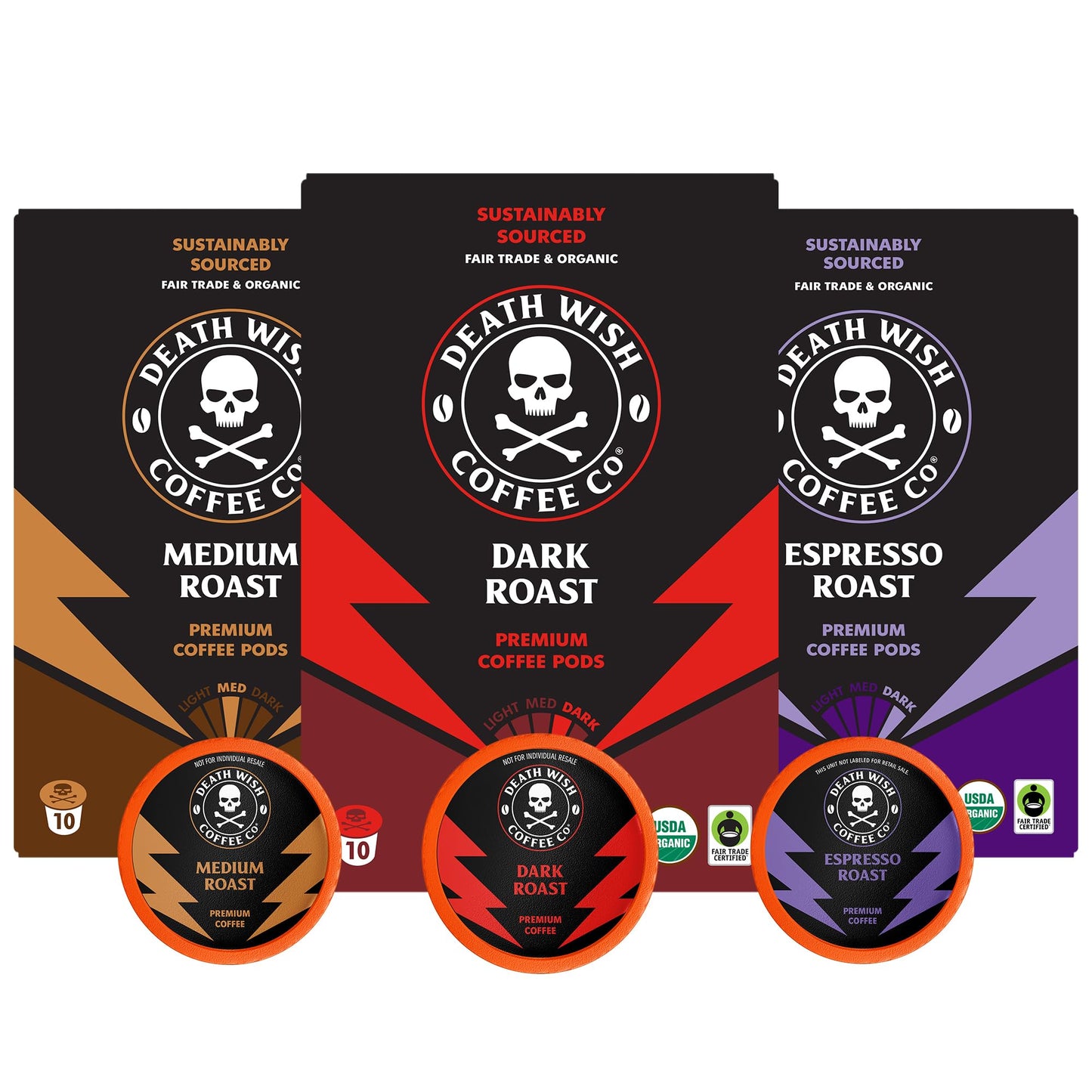 Death Wish Coffee Valhalla Java Medium-Dark Roast Pods, Organic, 50 Count
