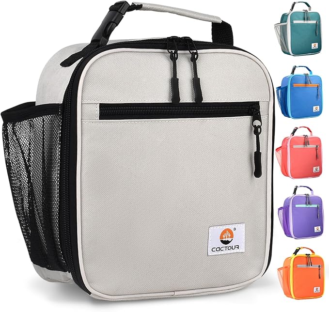 Lunch Box Kids,Premium Insulated Lunch Bag for Girls Boys,Soft Bag Mini Cooler Back to School Thermal Reusable Lunch Bag for Work School Picnic (Gray)