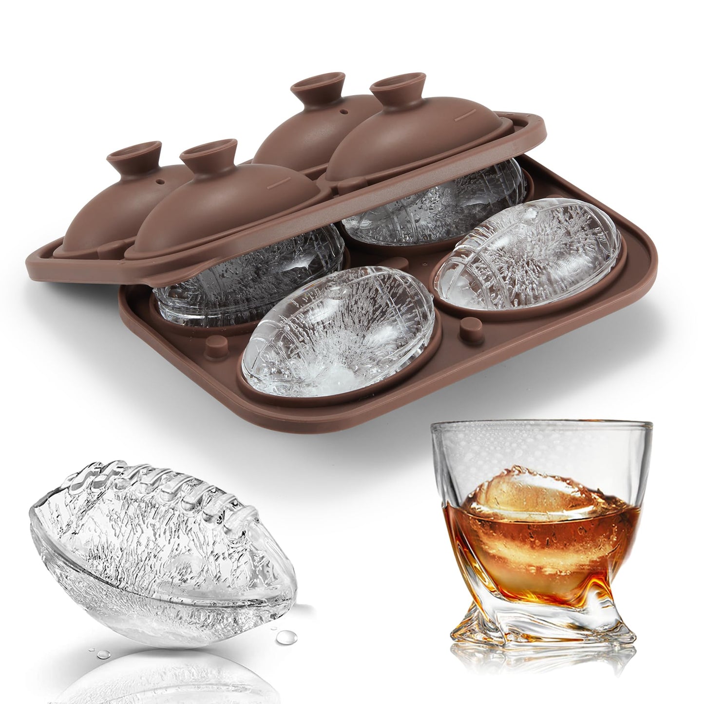ACOOKEE Novelty Tennis Gifts Ball Ice Maker Mold, 2.2" Large Sphere Round Ice Cube Mold for Cocktails, Whiskey, Bourbon, Fun Shapes Big Whiskey Ice Cube Mold Gifts for Christmas Stocking Stuffers