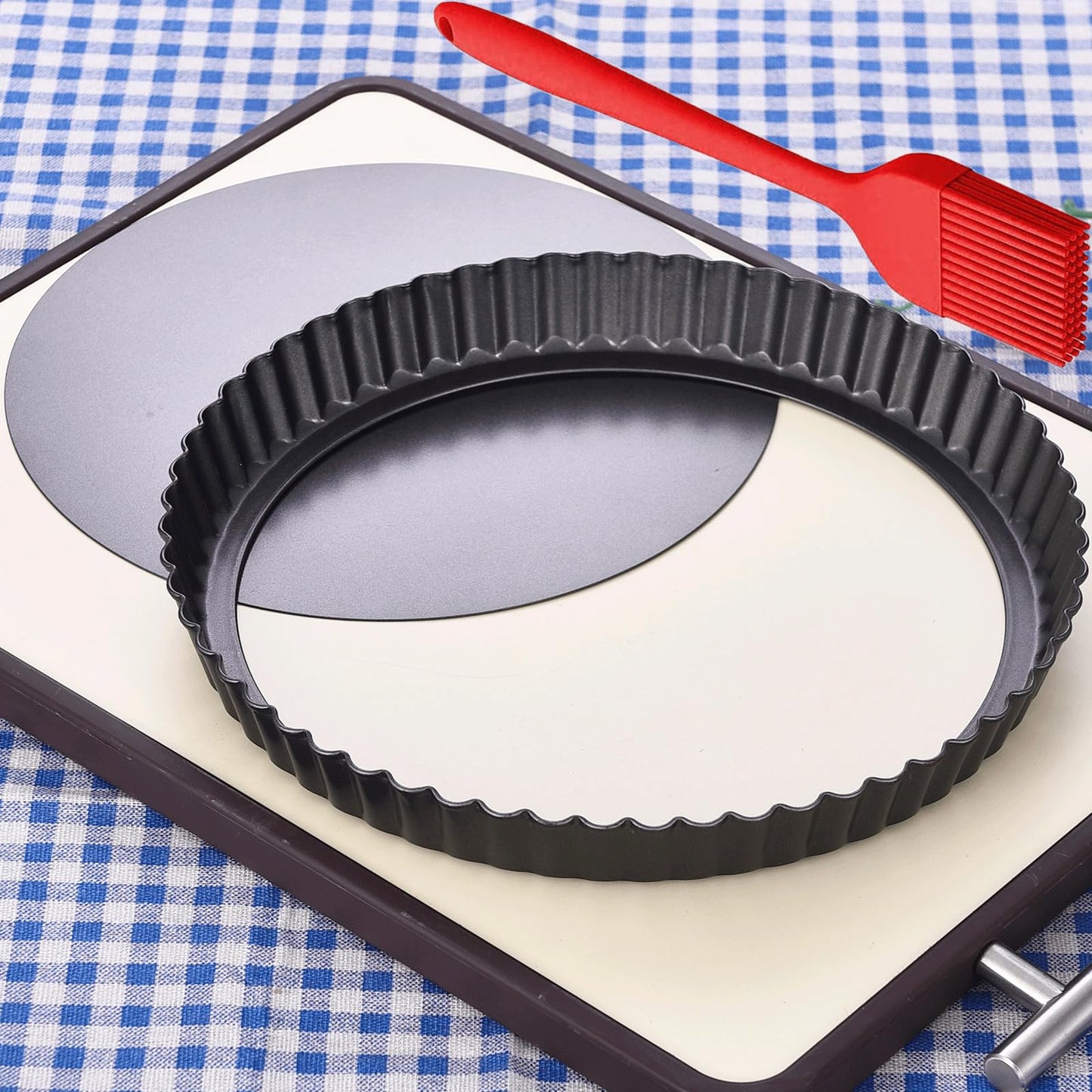 DATANYA Mini Tart Pans Removable Bottom 3 Inch, Carbon Steel Nonstick Quiche Pan Pie Tart Tin Mold, 0.8inches High for Baking Tartlets, Pies, Cakes, Cupcakes - Premium Champagne Gold 12PCS