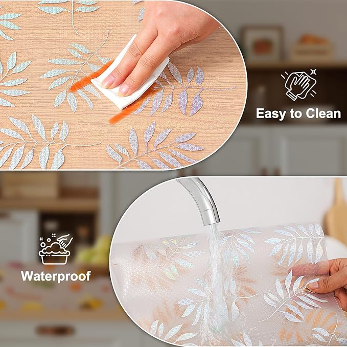 Cooyes Shelf Liner – Premium Non-Adhesive Cabinet & Drawer Liner for Kitchen – Waterproof Shelf Paper with Modern Pattern – Durable EVA Cabinet Mat – Easy to Cut （17.5" W x 78.7" L）