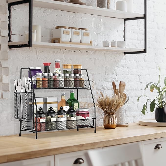 Bathroom Organizer Countertop, Spice Rack Organizer for Cabinet,Bathroom Counter Organizer, Kitchen Countertop Organizer