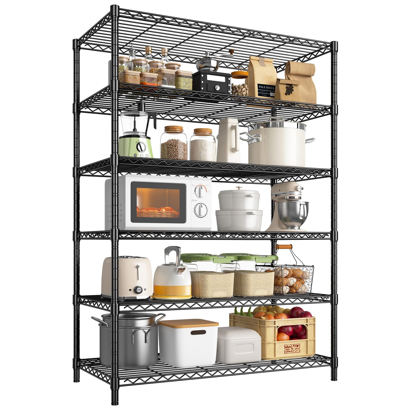 DurayLoly 8-Tier Wire Shelving Unit,1200LBS Storage Shelves,Pantry Kitchen