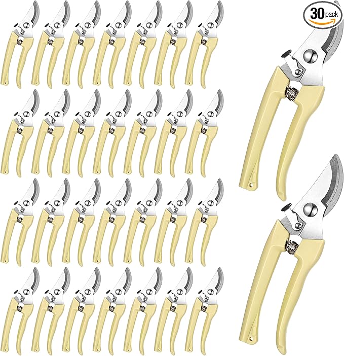 Chumia 30 Pack Garden Shears Flower Clippers for Plant Cutting, Black