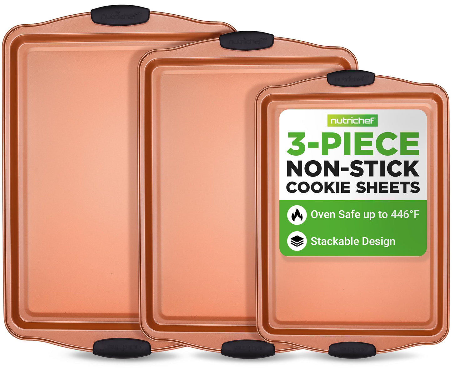 NutriChef 10 Pc Baking Pans Set Nonstick, Cookie Sheet and Pizza Pans