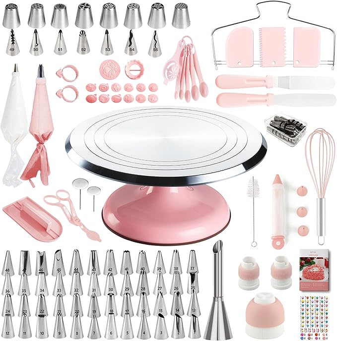 Aluminum Cake Decorating Kit, Baking Supplies Tools for Beginners & Pros
