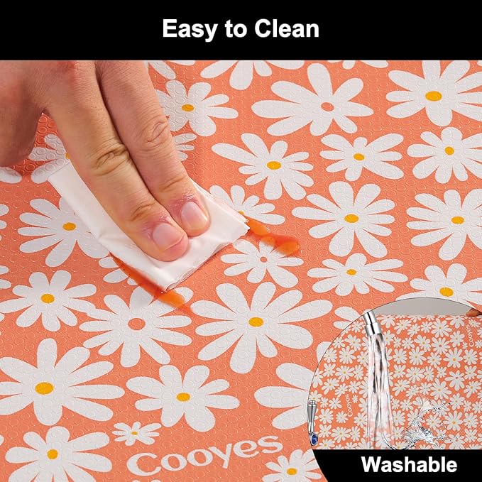 Cooyes Shelf Liner – Premium Non-Adhesive Cabinet & Drawer Liner for Kitchen – Waterproof Shelf Paper with Modern Pattern – Durable EVA Cabinet Mat – Easy to Cut （12" W x 240" L）