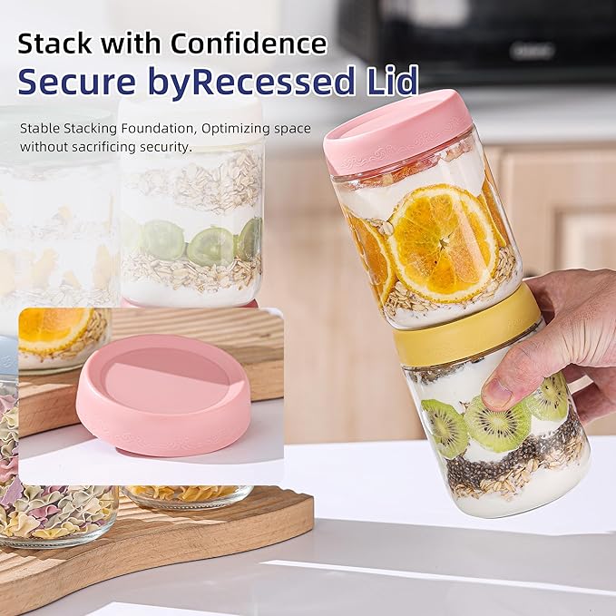 2 OZ Salad Dressing Jar 8 Pack, Airtight Leakproof Bulk Small Glass Sauce Jar with Lids, Reusable for Lunch Box, Bento, Travel & Meal Prep (2 OZ-8Pack)