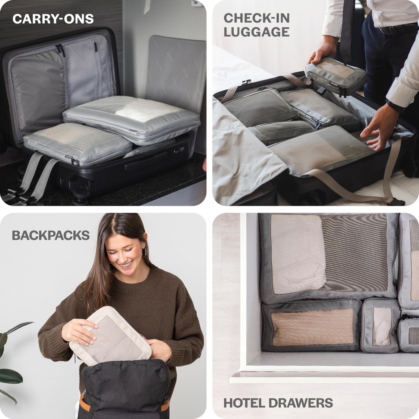 Aerotrunk Compression Packing Cubes for Travel, 2-Pack, Black