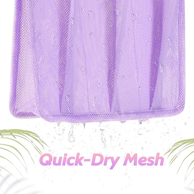 Portable Mesh Shower Caddy, Gym Travel Camp Dorm Room Essentials for College Student Girl, Purple Bathroom Shower Bag