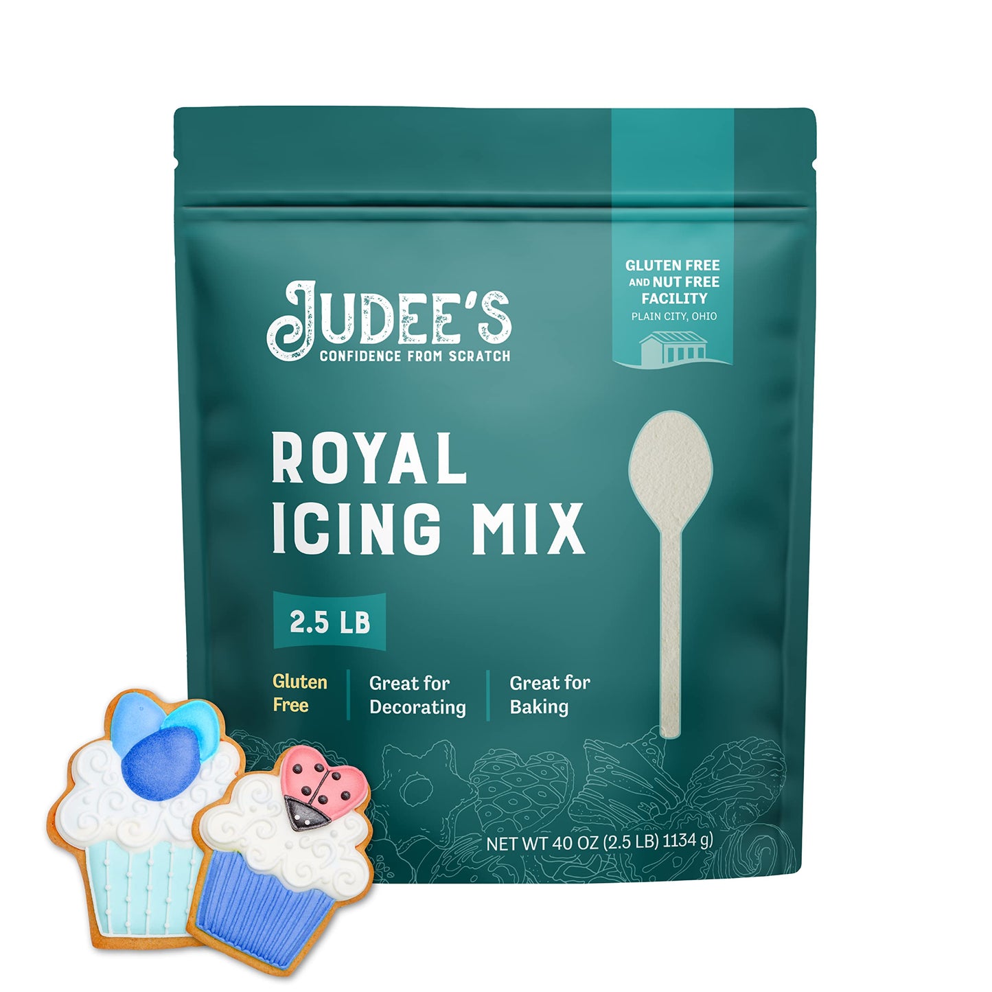 Judee's Gluten Free Royal Icing Mix - Easy Mixing with Meringue Powder - For Sugar Cookie Decorating & Cookie Icing - Gluten Free Meringue Powder & Nut Free Baking Mix - 8 Oz