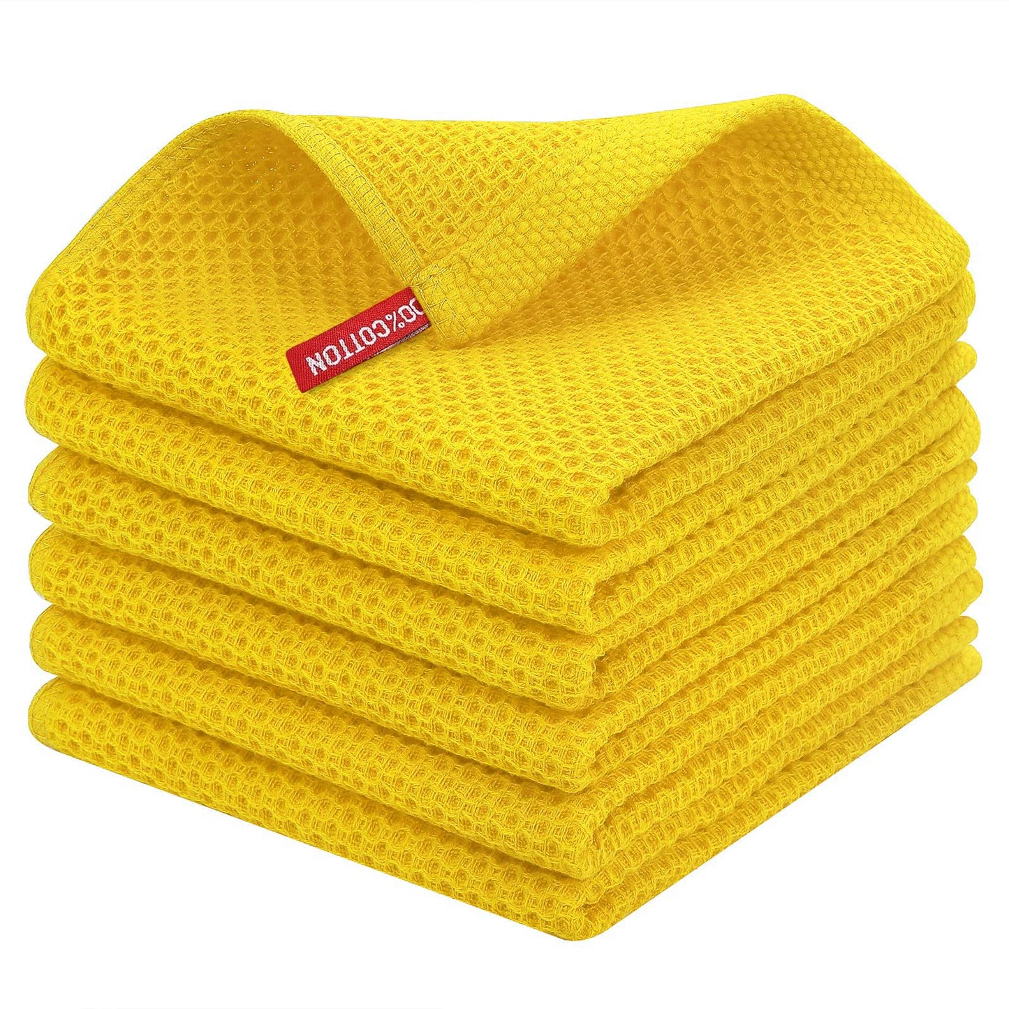 Homaxy 100% Cotton Waffle Weave Kitchen Dish Cloths, Ultra Soft Absorbent Quick Drying Dish Towels, 12 x 12 Inches — 13 x 28 - 12 Pack — 12 x 12 - 6 Pack