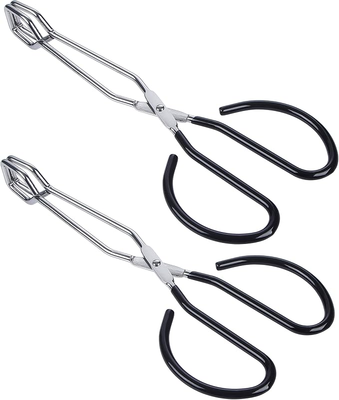 MSY BIGSUNNY Stainless Steel Scissor Tongs Heavy Duty Cooking Tongs with Soft Handles (2, red 11" + 11")