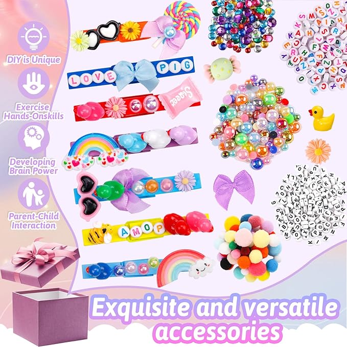 80 Set Cheer Pins Spirit Clips Clothes Wooden Pins for Backpacks Include 90 Mini Resin Animals 30 Mini Bows 500 Beads Cheer Clothespins Decorations Ribbon Team Classroom Cheer Gifts Bulk（Colorful）
