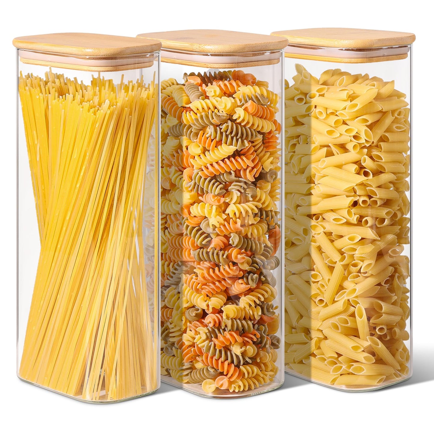 ComSaf Small Glass Containers with Lids 0.7 Qt, Set of 6 Glass Storage Jars
