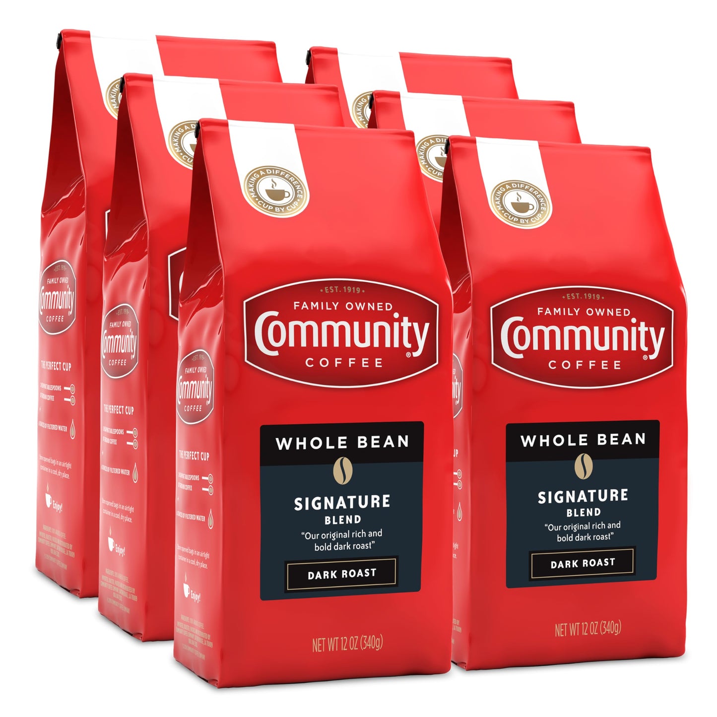 Community Coffee Dark & Bold Espresso Blend, Dark Roast Whole Bean Coffee, 11 Ounce Bag (Pack of 1)