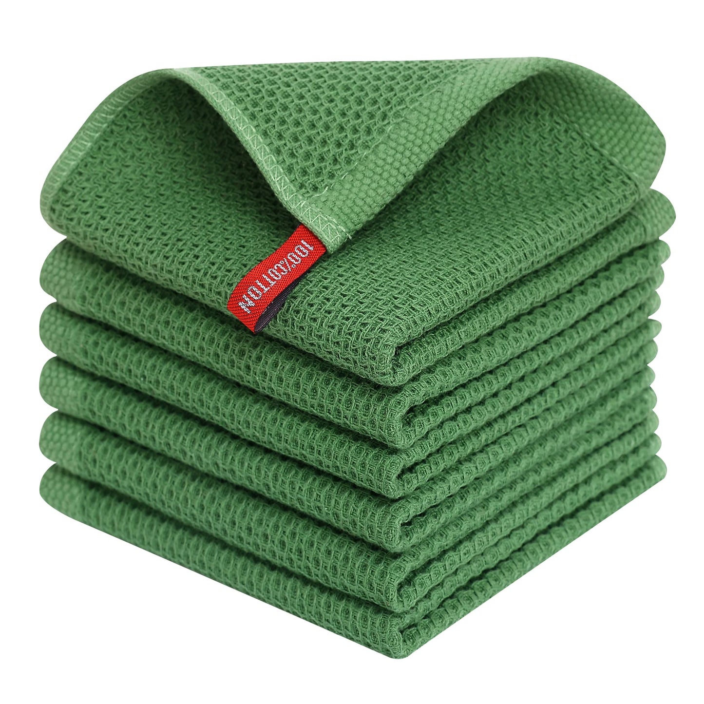 Homaxy 100% Cotton Waffle Weave Kitchen Dish Cloths, Ultra Soft Absorbent Quick Drying Dish Towels, 12 x 12 Inches — 13 x 28 - 12 Pack — 12 x 12 - 6 Pack