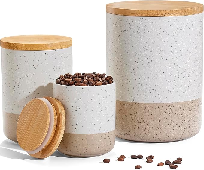 Kitchen Canister for Counter, Ceramic Food Storage Containers with Lids
