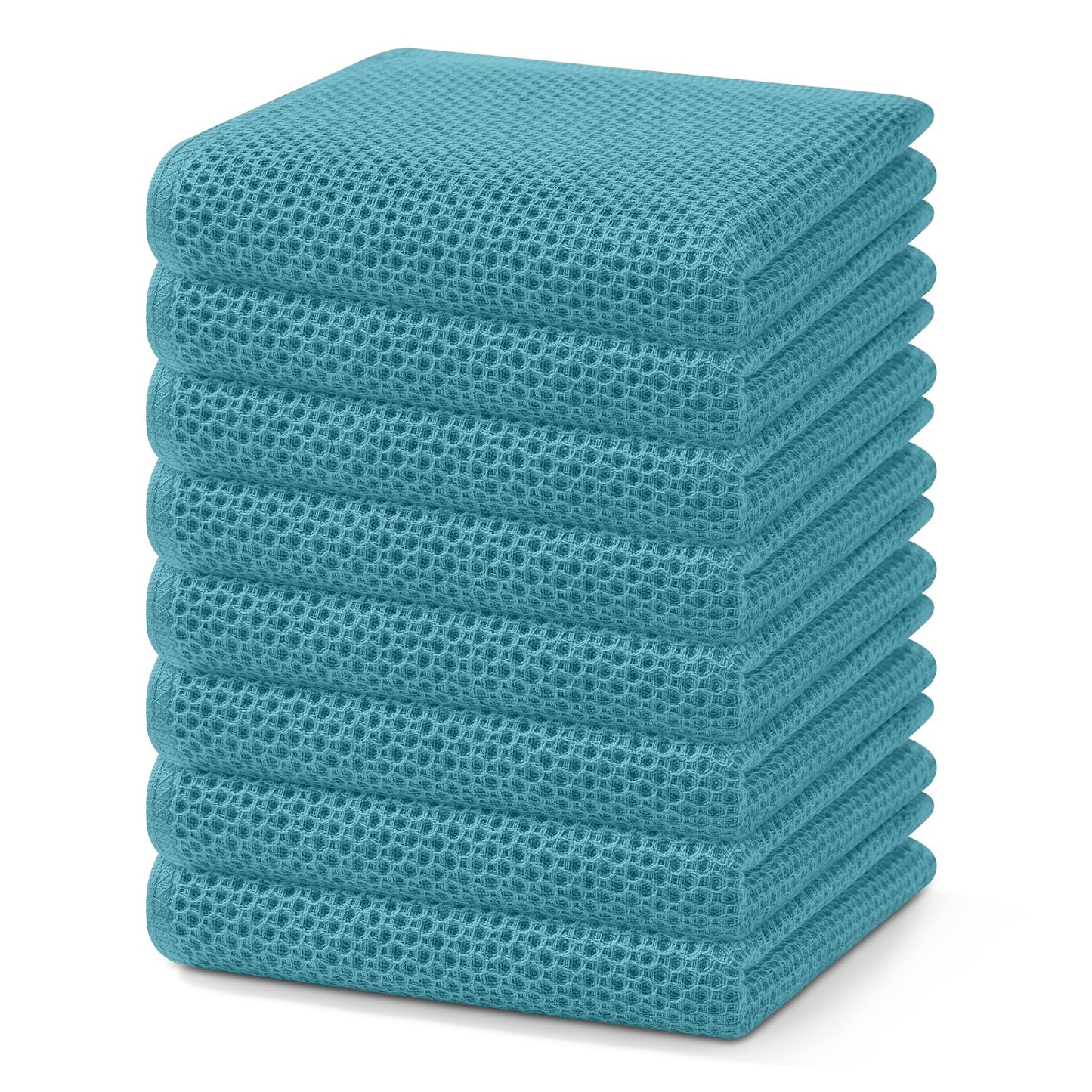 Homaxy 100% Cotton Waffle Weave Kitchen Dish Cloths, Ultra Soft Absorbent Quick Drying Dish Towels, 12 x 12 Inches — 13 x 28 - 12 Pack — 13 x 28 - 8 Pack
