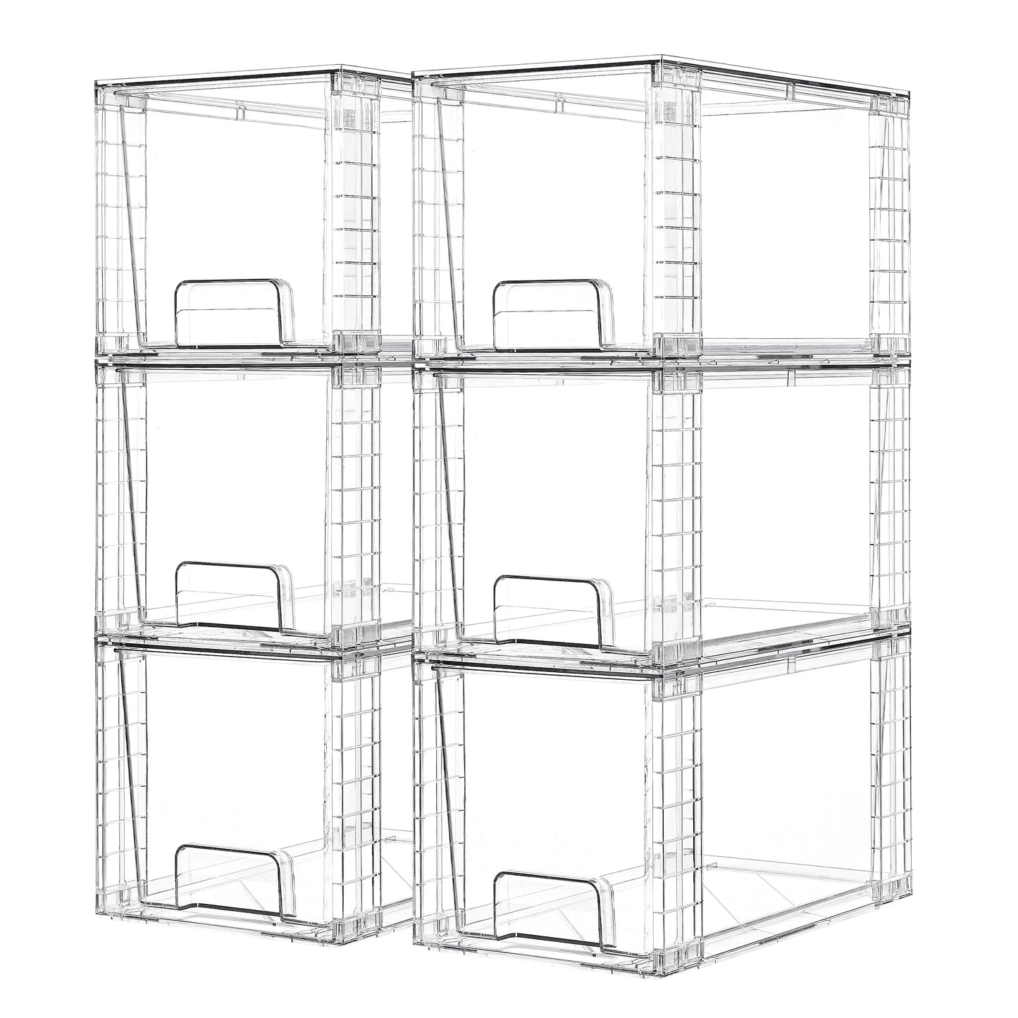 Vtopmart 2 Pack Large Stackable Storage Drawers, Clear
