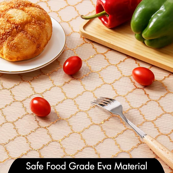 Cooyes Shelf Liner, Non Adhesive Drawer and Cabinet Liner, EVA Washable Oil-Proof Shelf Paper for Kitchen Cabinets, Refrigerator, Storage, Desks with Modern Pattern