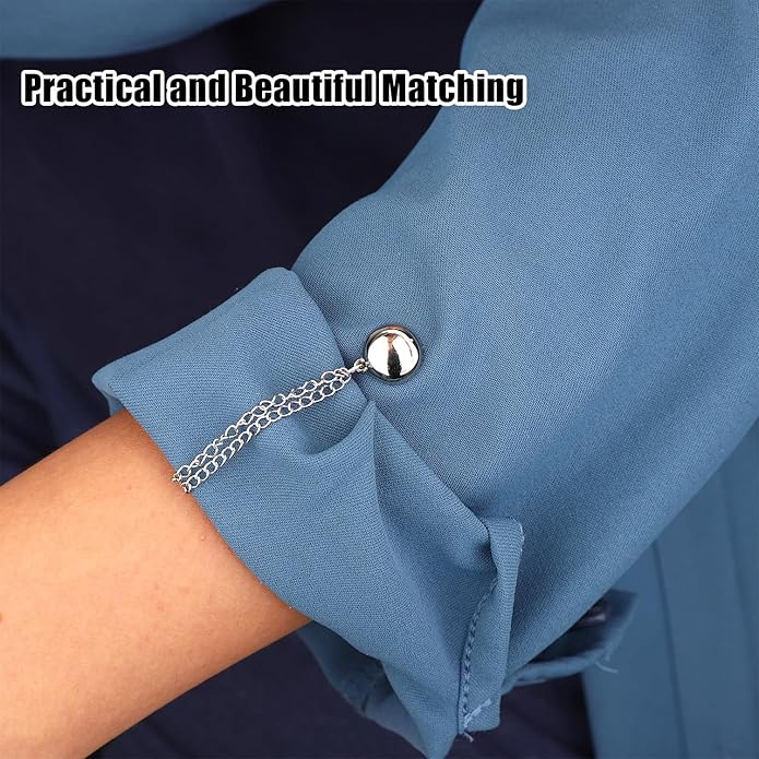 6pcs Magnetic Clothing Clips with Chain, Multi-Function Magnet Button Pins Hijab Cuff Clips for Fixing Hem of Clothes Long Pants Legs Sleeves of Shirts
