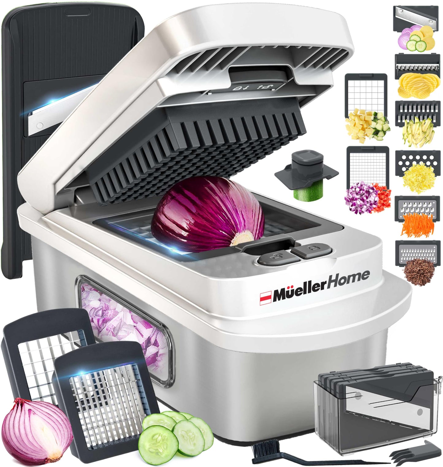 Mueller The Real Original Pro Vegetable Chopper & Mandoline Slicer, 10-in-1