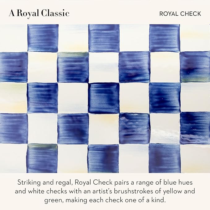 MACKENZIE-CHILDS Enamel Canister Set, Blue-and-White Royal Check