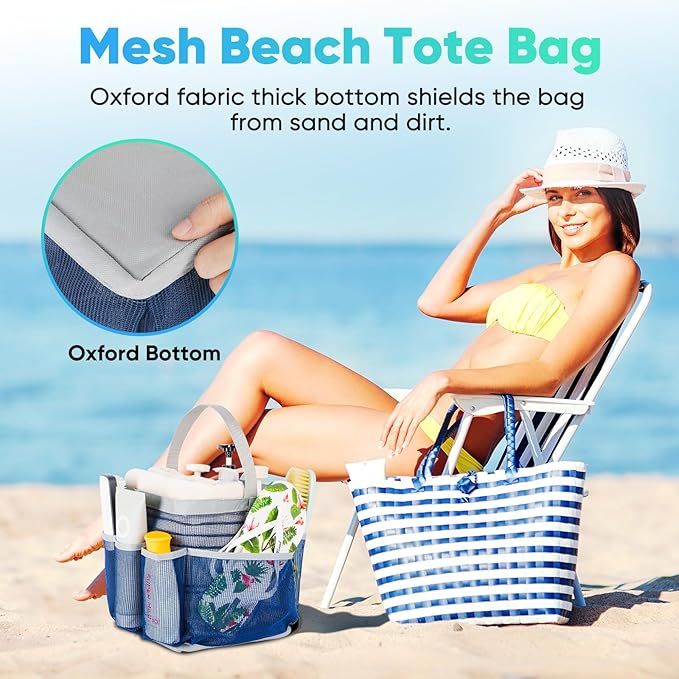 EUDELE 2 Pack Mesh Shower Caddy Portable for College Dorm Room Essentials, Shower Caddy Dorm with 8-Pocket Large Capacity,Shower Bag for Beach,Swimming,Gym