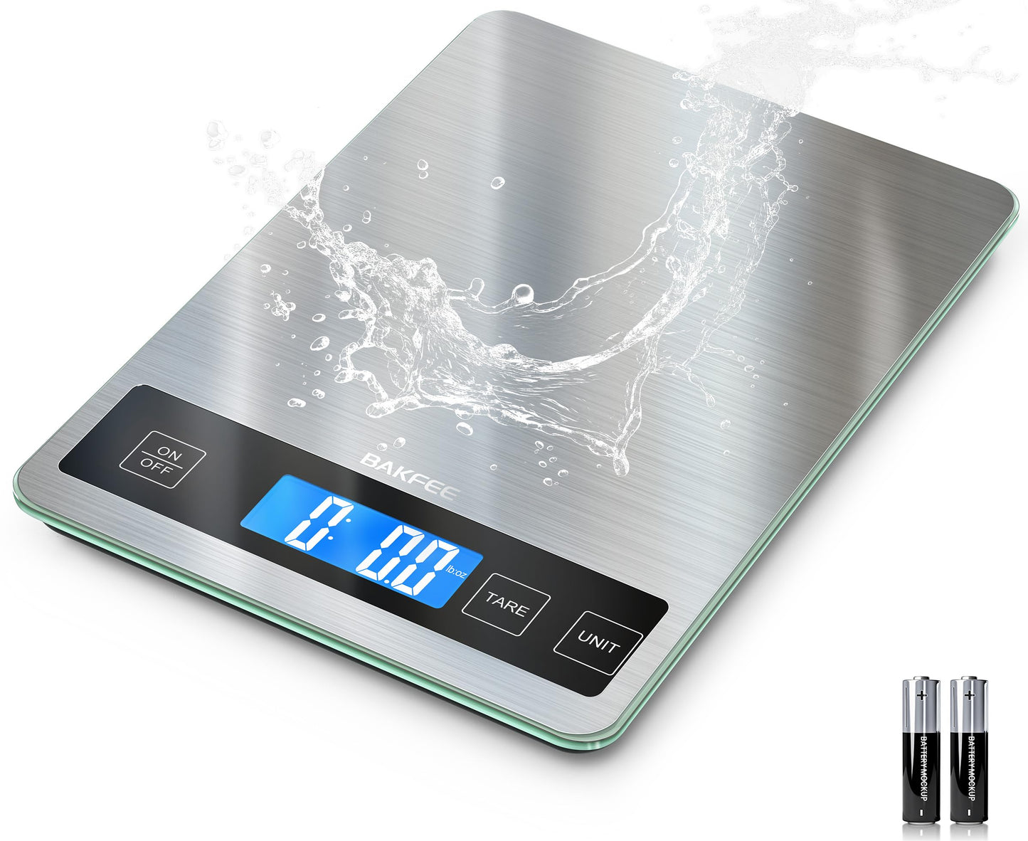 BakFee Food Scale, 33lb Kitchen Scale with 1g Precision, Rechargeable Black