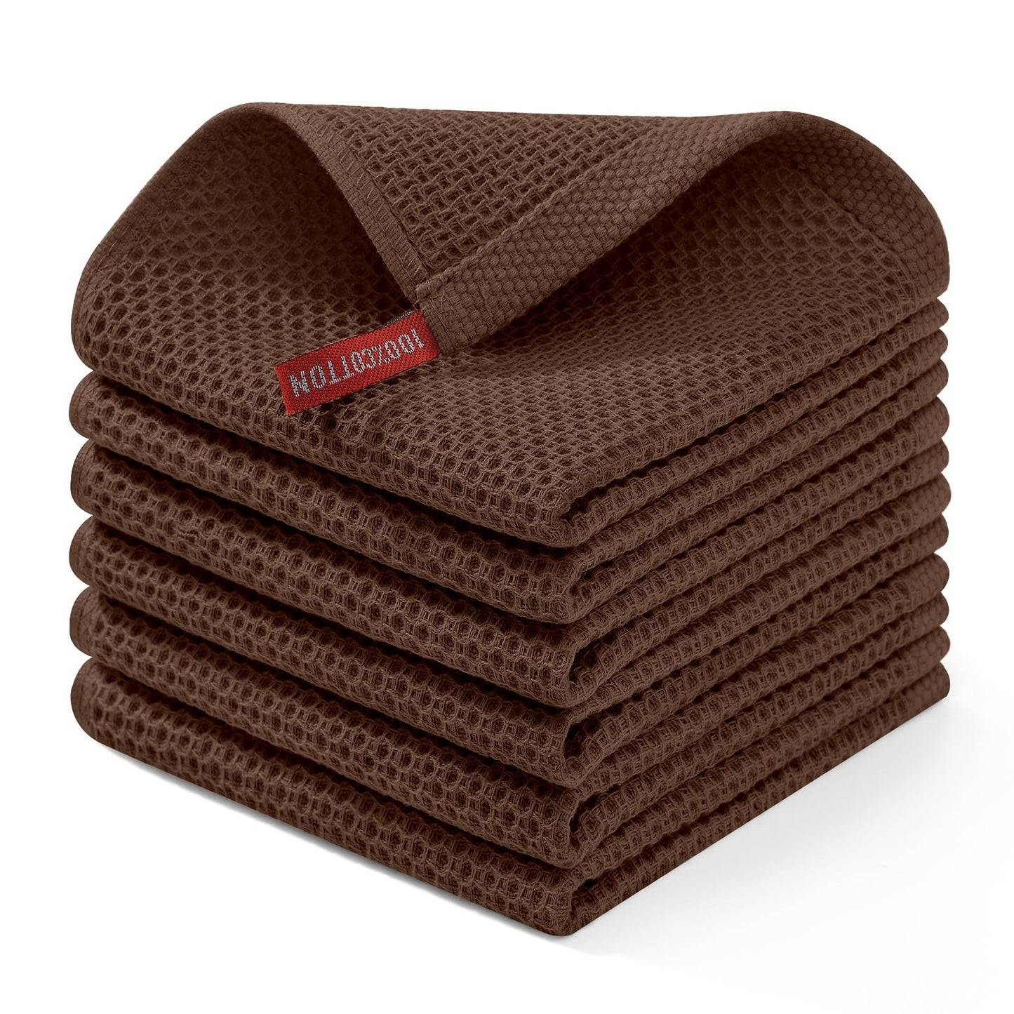 Homaxy 100% Cotton Waffle Weave Kitchen Dish Cloths, Ultra Soft Absorbent Quick Drying Dish Towels, 12 x 12 Inches — 13 x 28 - 12 Pack — 12 x 12 - 6 Pack