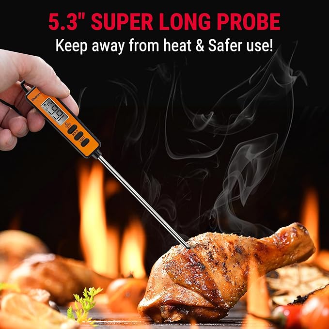 TempPro TempScan Infrared Thermometer Gun with Super Long Meat Probe
