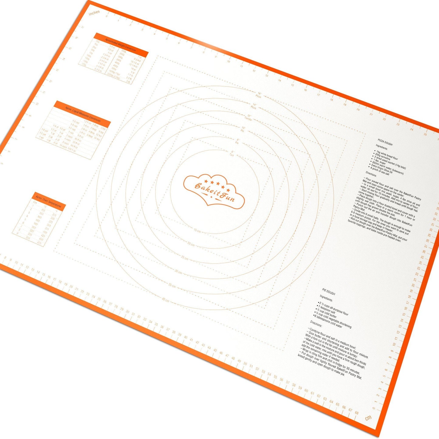 BakeitFun Silicone Pastry Mat X-Large 29.5 x 20.5 Inches, Nonstick Dough Rolling Mat with Measurement Markings, Heat Resistant to 450°F, BPA Free, Dishwasher Safe Baking Mat
