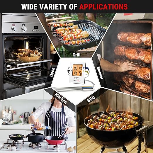 TempPro TempSync 650ft Bluetooth Meat Thermometer for Cooking with 4 Probes