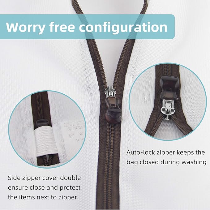 GOGOODA Mesh Laundry Bags for Delicates Durable Protective Wash Bags Travel Storage Bags for Intimates Lingerie, 2PCS（2XL）