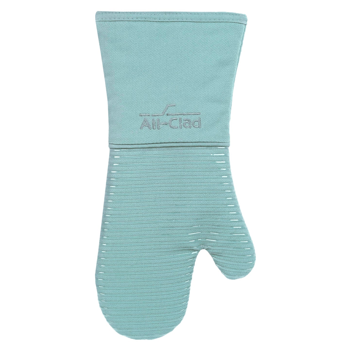 All-Clad Silicone Oven Mitts: Heat Resistant to 500 Degrees - 100% Cotton & Silicone, 14"x7" Pot Holders for Kitchen and Barbeque, 2-Pack, Almond