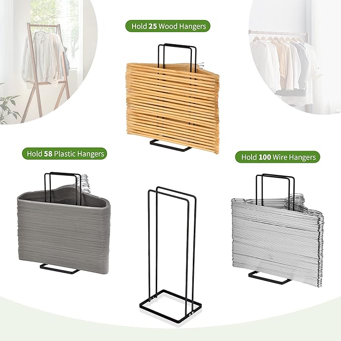 EASTTOWEST Hanger Organizer Stacker 2 Pack,Clothes Hanger Storage Rack Holder for Closet Laundry Room,Holds up 110 Wire Hanger