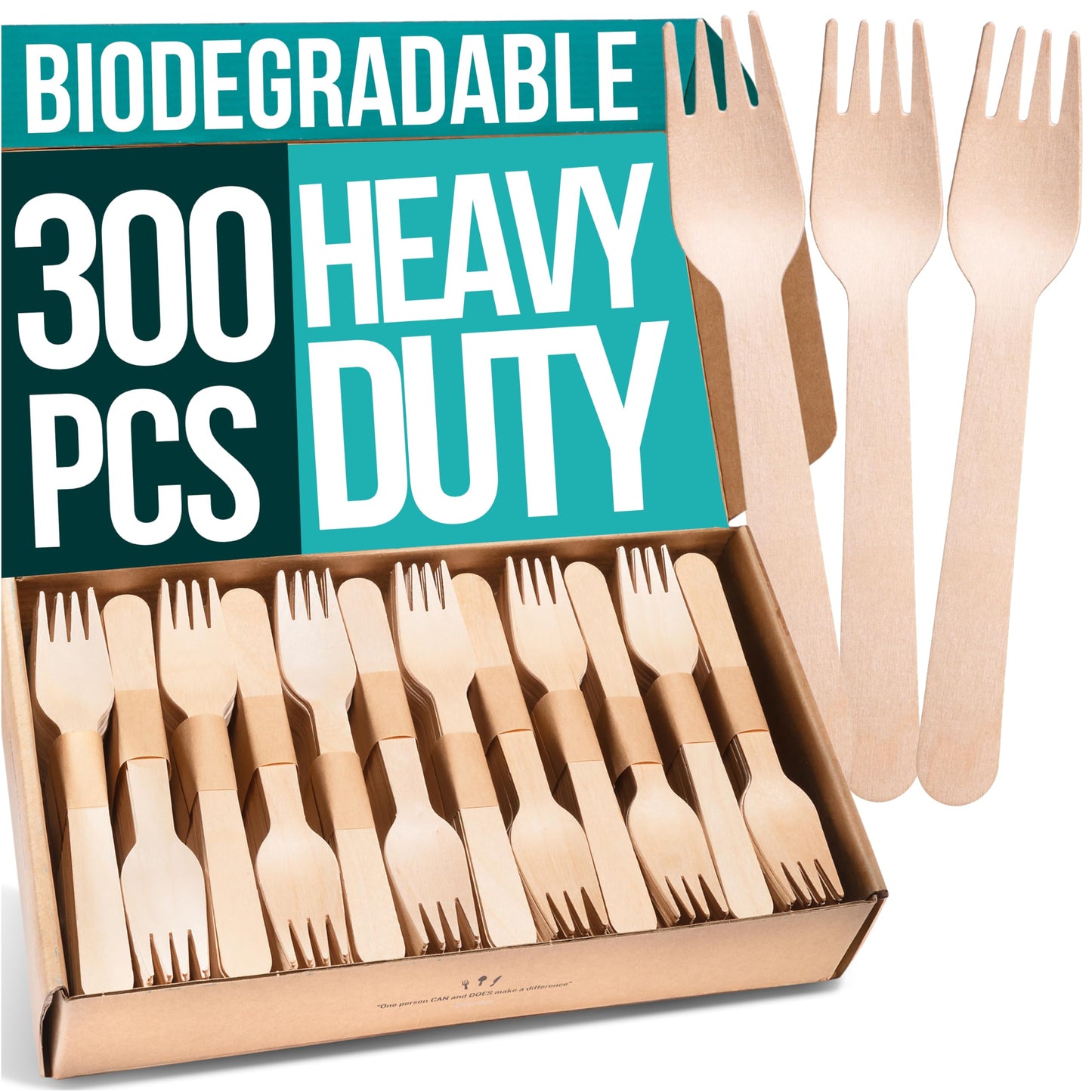 EarthClusive Disposable Wooden Cutlery Set - 300pcs