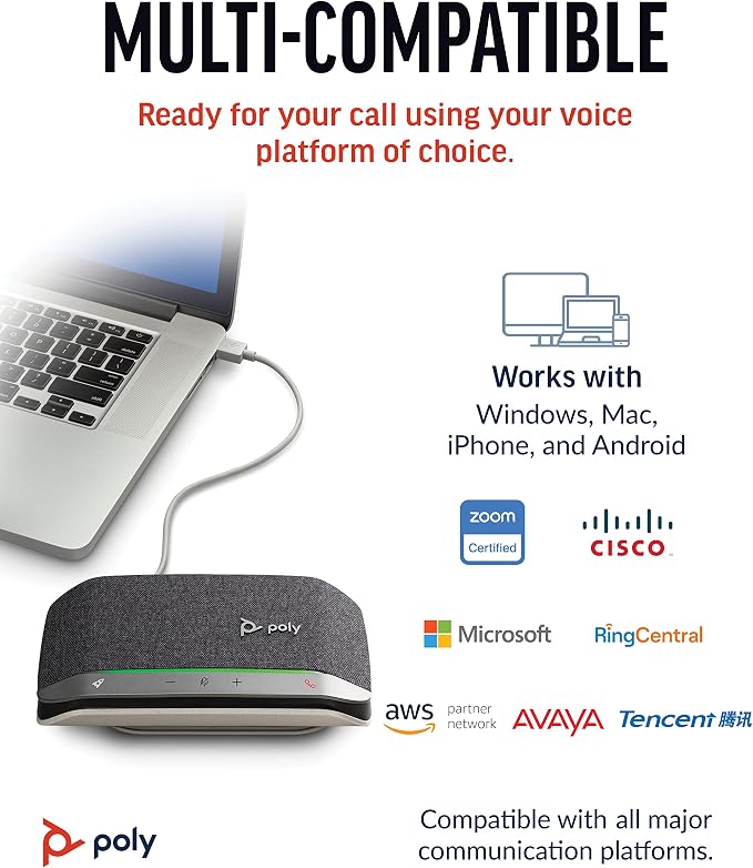 Poly Sync 20 USB-A Personal Portable Smart Speakerphone