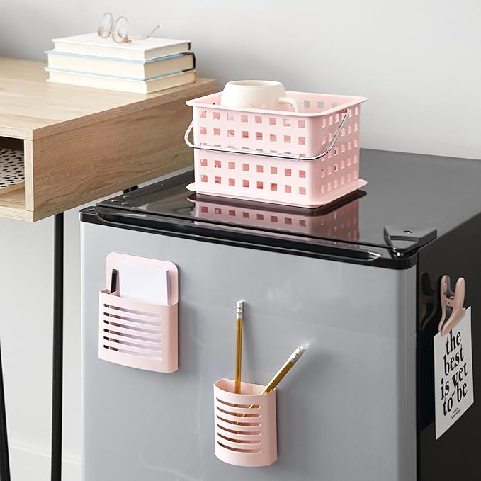 iDesign Small Shower Caddy with Handle, Portable Shower Organizer for Dorm or Bathroom, Pink